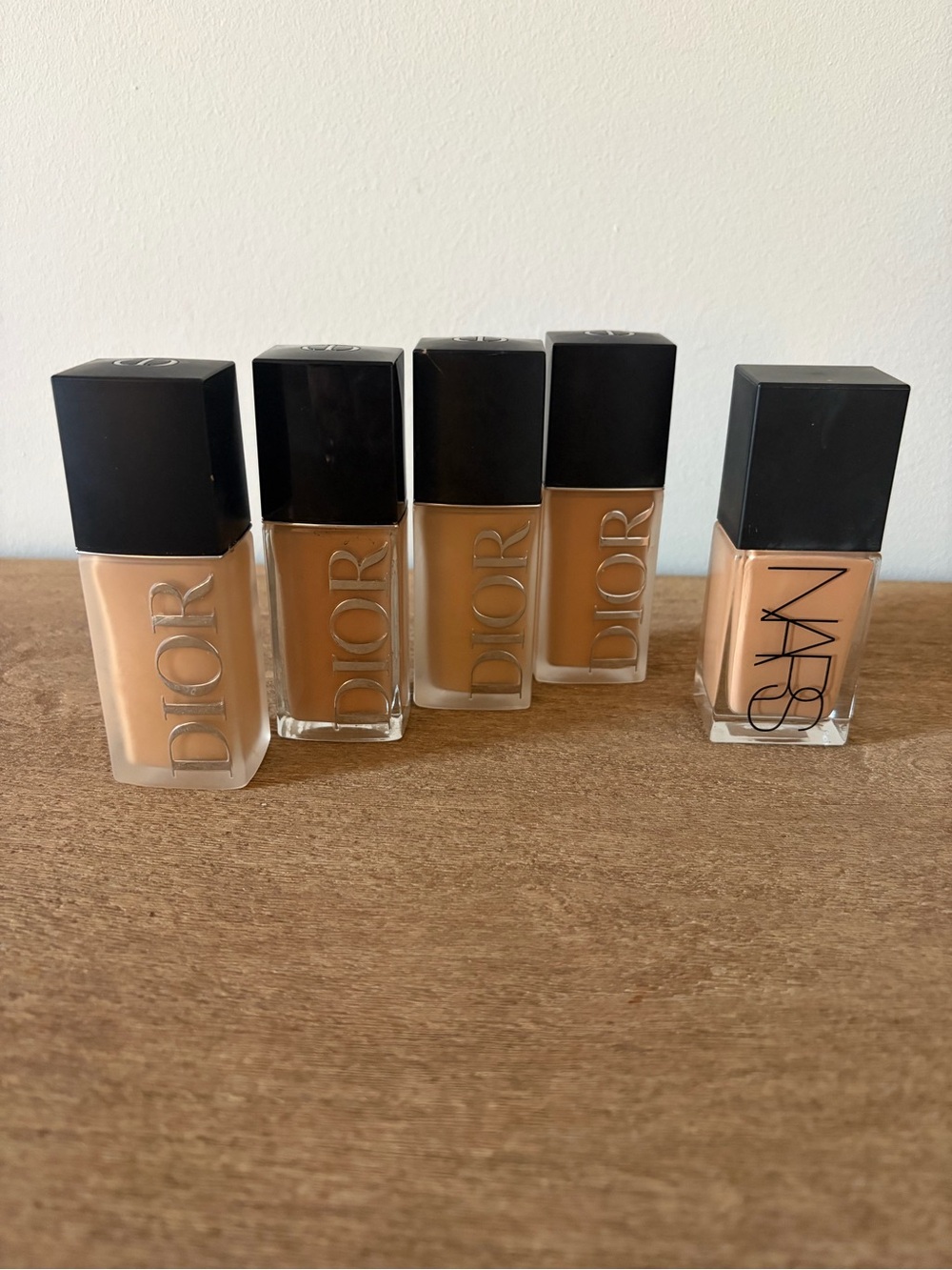 Bundle of 5 Light-Medium/Medium Warm Dior NARS Foundations 2w, 2.5w, 3w, Sahel